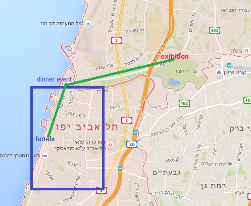 מפה של ישראל , תקריב על תל אביב